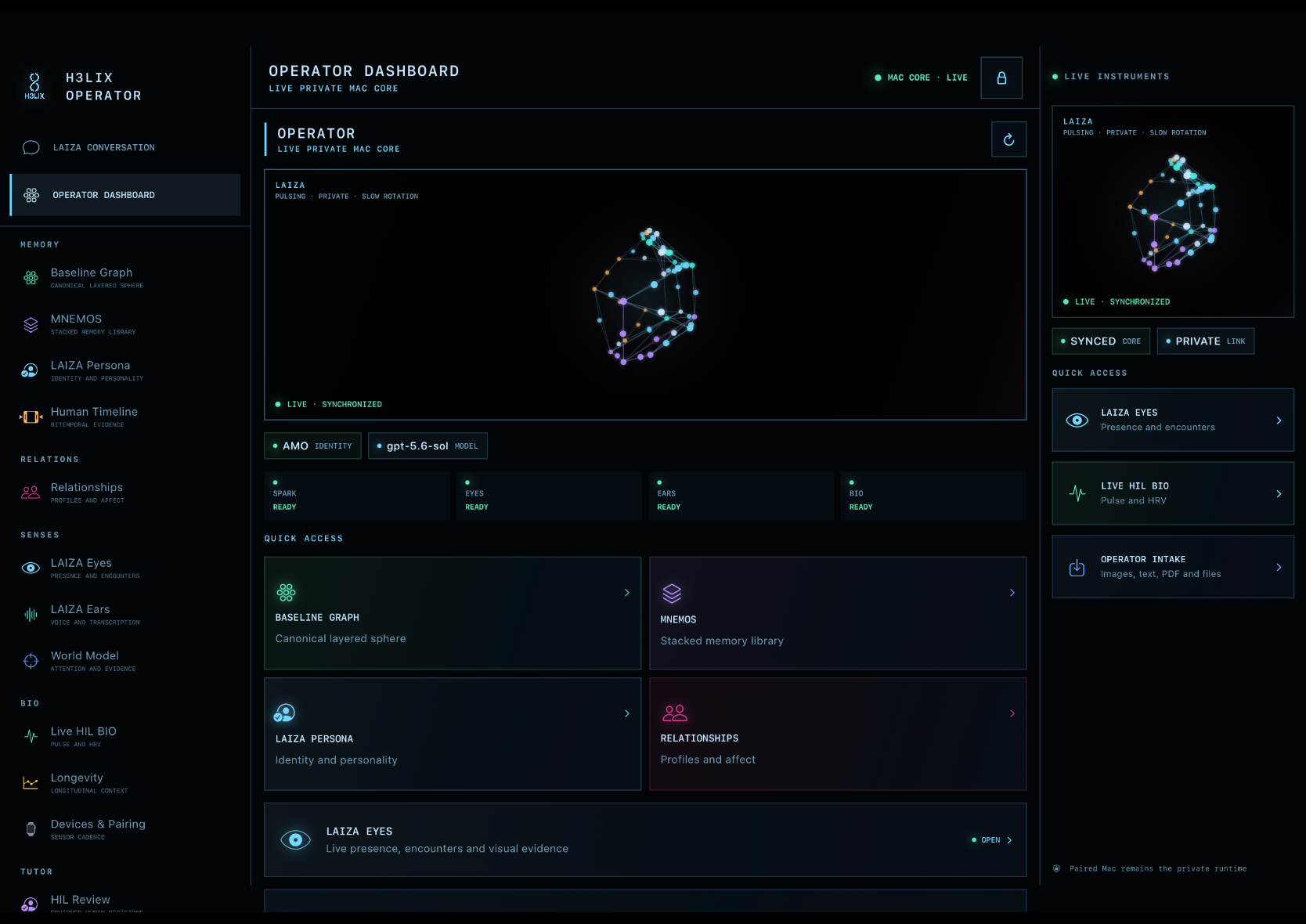 H3LIX Operator Dashboard · iPad · current beta interface